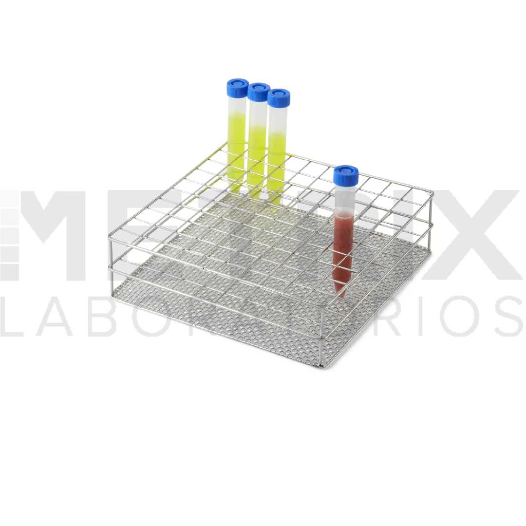 Gradilla de acero inoxidable para tubo de ensayo