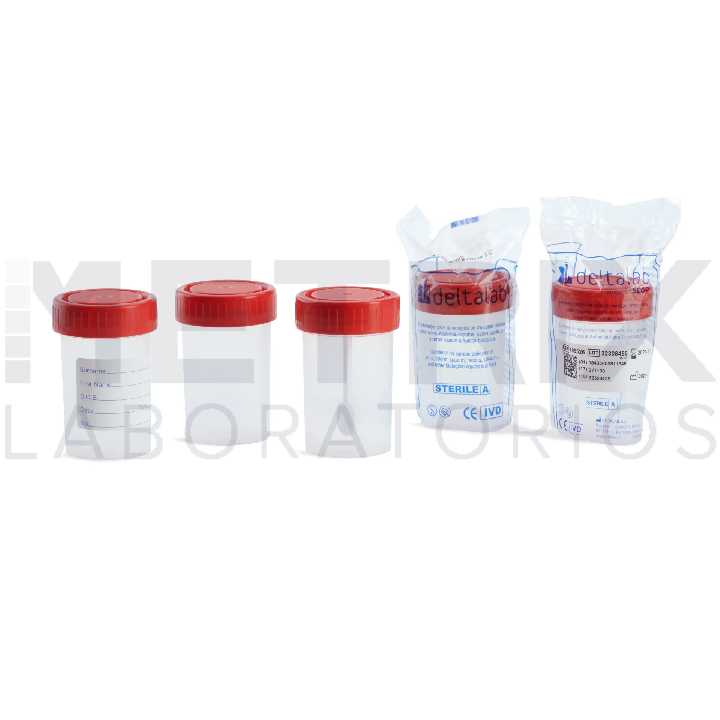 Frasco para muestra roscado 60 ml Estéril